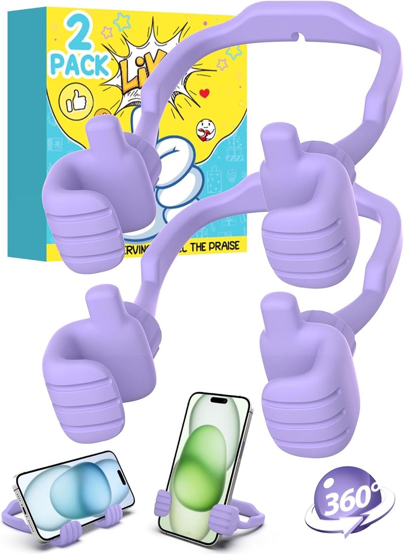 CALDEVER Stocking Stuffers for Teens Girls Boys Adults Cell Phone Stand: UPGRADE Adjustable Thumbs Up Lazy Phone Holder for Desk Cool Gadgets Fun Birthday Gift Ideas for Kids Teenager Women Gifts for Christmas - Image 1